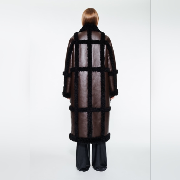 STAND STUDIO Brown Fur Coat NWT Sz 2 - Picture 3 of 9